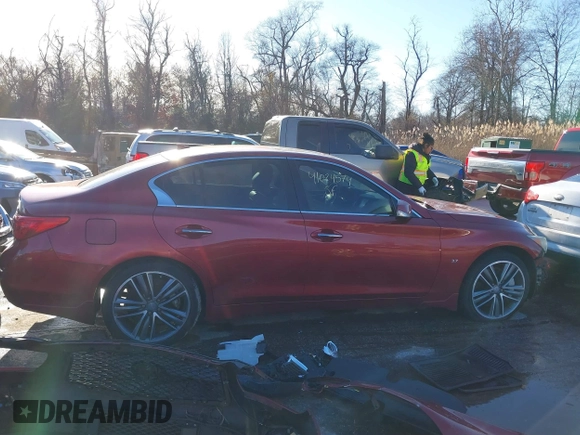 2014 Infiniti Q50 Sport with VIN JN1BV7AR5EM690783, listed as a IAAI auction lot 41024574 with 79,813 mi miles and . Bid and sale history available at DreamBid. Image 14.