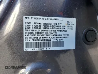 2018 Honda Pilot EX-L with VIN 5FNYF6H59JB066733, listed as a Copart auction lot 50876575 with 135,379 mi miles and Salvage Title. Bid and sale history available at carsss.com. Image 12.