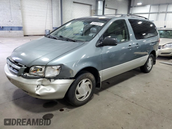 2000 Toyota Sienna LE z VIN 4T3ZF13C7YU284445, wystawiony jako Copart lot #52452465 z przebiegiem 150 609 mil mil oraz Szkoda całkowita • Salvage title. Historia ofert i sprzedaży dostępna na DreamBid. Obrazek 1.