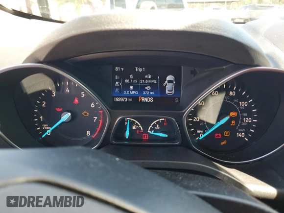 2017 Ford Escape Titanium with VIN 1FMCU0J93HUE84535, listed as a Copart auction lot 48172295 with 92,973 mi miles and Salvage Title. Bid and sale history available at carsss.com. Image 9.