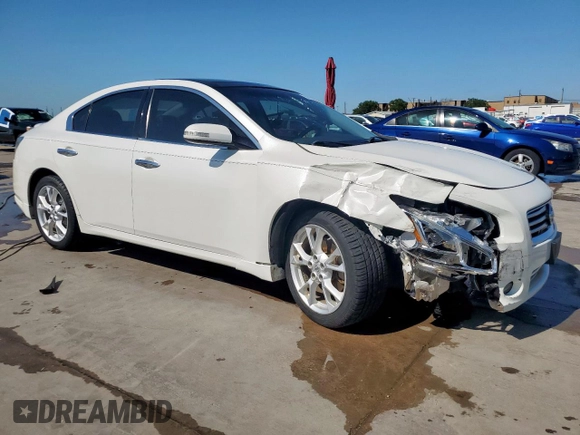 2013 Nissan Maxima SV with VIN 1N4AA5AP7DC804624, listed as a Copart auction lot 53981045 with 178,299 mi miles and Salvage title. Bid and sale history available at DreamBid. Image 4.