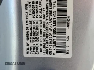 2007 Honda Element SC with VIN 5J6YH18957L001944, listed as a Copart auction lot 50100385 with 300,250 mi miles and Salvage Title. Bid and sale history available at DreamBid. Image 15.