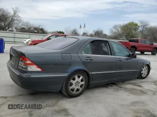 2001 Mercedes-Benz S-Class with VIN WDBNG70J51A177866, listed as a Copart auction lot 48329325 with 136,687 mi miles and Clean Title. Bid and sale history available at carsss.com. Image 3.