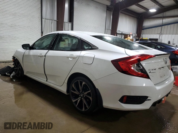 2019 Honda Civic Sedan Sport with VIN 2HGFC2F81KH594141, listed as a Copart auction lot 51942755 with 56,914 mi miles and Salvage Title. Bid and sale history available at carsss.com. Image 2.