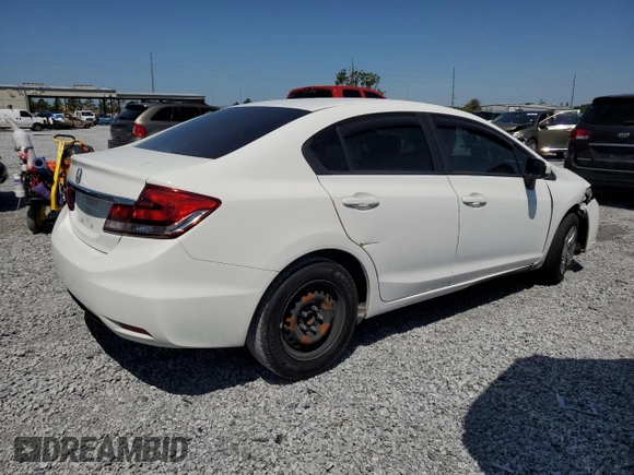 2015 Honda Civic Sedan LX with VIN 19XFB2F54FE214704, listed as a Copart auction lot 52505895 with 110,497 mi miles and Salvage Title. Bid and sale history available at carsss.com. Image 3.