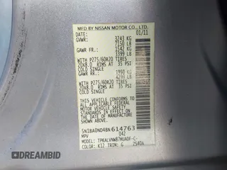 2011 Nissan Armada SV with VIN 5N1BA0ND4BN614763, listed as a IAAI auction lot 41590417 with 154,860 mi miles and . Bid and sale history available at DreamBid. Image 9.