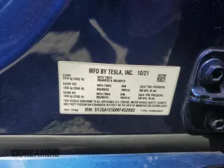 2021 Tesla Model S Long Range с VIN 5YJSA1E50MF452893, выставлен на аукционе Copart как лот 54139865 с пробегом 56 410 миль миль и Списание • Salvage title. История ставок и продаж доступна на DreamBid. Изображение 13.
