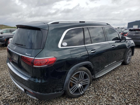 2023 Mercedes-Benz GLS with VIN 4JGFF5KE6PA987198, listed as a Copart auction lot 51074815 with 20,096 mi miles and Salvage Title. Bid and sale history available at carsss.com. Image 3.