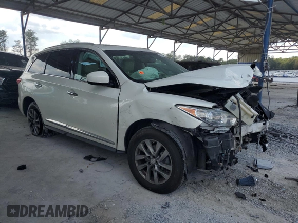 2013 Infiniti JX35 with VIN 5N1AL0MN3DC330524, listed as a Copart auction lot 72678044 with 0 mi miles and Salvage Title. Bid and sale history available at carsss.com. Image 4.