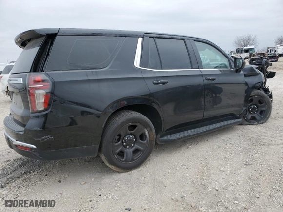 2023 Chevrolet Tahoe Commercial with VIN 1GNSCLED8PR279143, listed as a Copart auction lot 42970525 with 25,674 mi miles and Salvage Title. Bid and sale history available at carsss.com. Image 3.