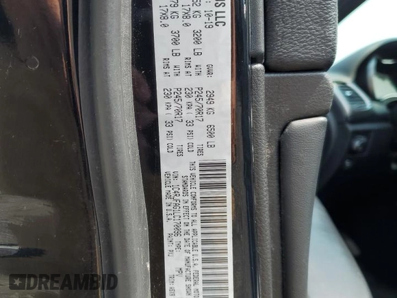 2020 Jeep Grand Cherokee Laredo E z VIN 1C4RJFAG1LC170096, wystawiony jako Copart lot #59853165 z przebiegiem 58 335 mil mil oraz Czysty tytuł • Clean title. Historia ofert i sprzedaży dostępna na DreamBid. Obrazek 13.