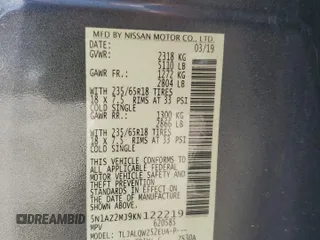 2019 Nissan Murano S with VIN 5N1AZ2MJ9KN122219, listed as a Copart auction lot 51909995 with 61,598 mi miles and Salvage Title. Bid and sale history available at DreamBid. Image 13.