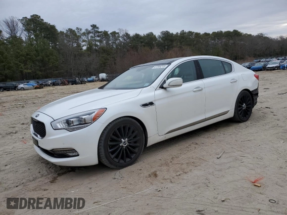 2015 Kia K900 Luxury with VIN KNALW4D44F6022215, listed as a Copart auction lot 47285215 with 94,702 mi miles and Salvage Title. Bid and sale history available at carsss.com. Image 1.