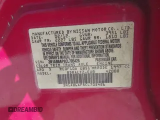 2012 Nissan Sentra S z VIN 3N1AB6AP8CL705426, wystawiony jako IAAI lot #42598817 z przebiegiem 139 781 mil mil oraz . Historia ofert i sprzedaży dostępna na DreamBid. Obrazek 9.