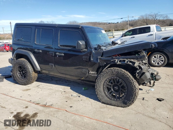 2021 Jeep Wrangler Unlimited Sport S with VIN 1C4HJXDN8MW544814, listed as a Copart auction lot 89372105 with Not Provided miles and Salvage Title. Bid and sale history available at carsss.com. Image 4.