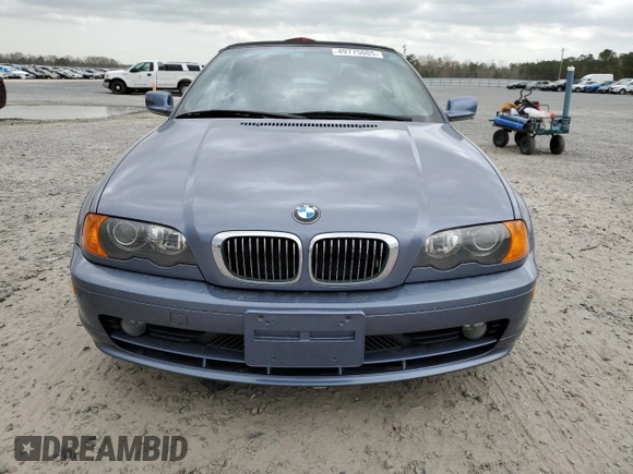 2002 BMW 3 Series 325Ci with VIN WBABS33422JY59264, listed as a Copart auction lot 49775005 with 0 mi miles and Clean Title. Bid and sale history available at carsss.com. Image 5.
