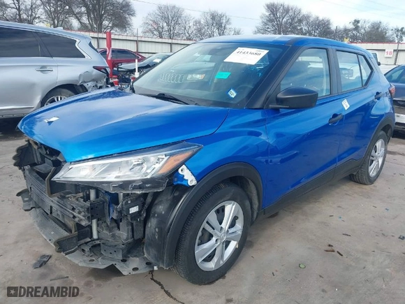 2022 Nissan Kicks S with VIN 3N1CP5BV8NL504422, listed as a IAAI auction lot 41433680 with 61,647 mi miles. Bid and sale history available at carsss.com. Image 2.