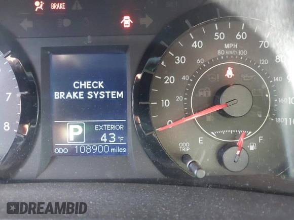 2015 Toyota Sienna L with VIN 5TDZK3DCXFS596277, listed as a IAAI auction lot 41229427 with 108,900 mi miles and . Bid and sale history available at DreamBid. Image 7.