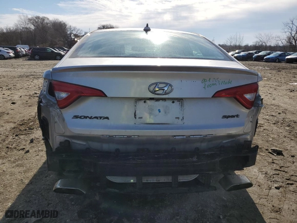 2017 Hyundai Sonata Sport with VIN 5NPE34AF5HH594221, listed as a Copart auction lot 48043155 with 120,759 mi miles and Non Repairable. Bid and sale history available at carsss.com. Image 6.