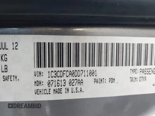 2013 Dodge Dart Limited with VIN 1C3CDFCA0DD711001, listed as a IAAI auction lot 42281250 with 123,194 mi miles and . Bid and sale history available at DreamBid. Image 9.