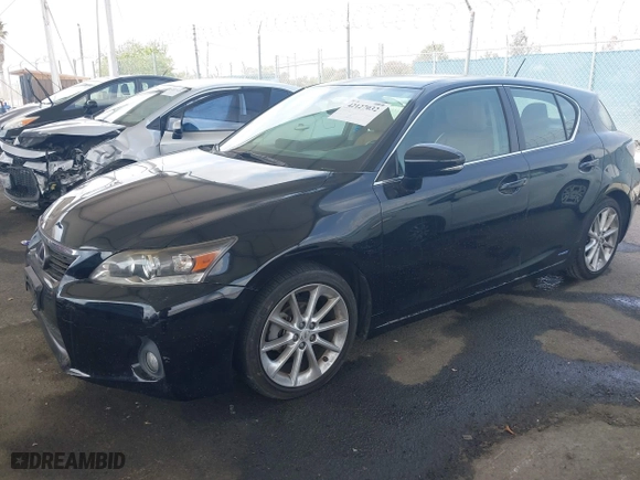 2013 Lexus CT 200h Hybrid with VIN JTHKD5BH9D2161341, listed as a IAAI auction lot 42127032 with 165,134 mi miles. Bid and sale history available at carsss.com. Image 2.