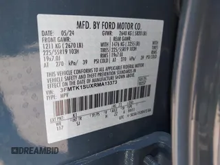 2024 Ford Mustang Mach-E Select with VIN 3FMTK1SUXRMA13373, listed as a IAAI auction lot 41933101 with 2,713 mi miles and . Bid and sale history available at DreamBid. Image 9.