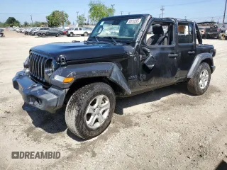 2022 Jeep Wrangler Unlimited Willys with VIN 1C4HJXDNXNW216456, listed as a Copart auction lot 56570395 with 54,573 mi miles and Salvage title. Bid and sale history available at DreamBid. Image 1.