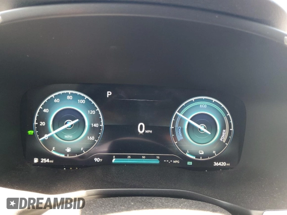 2021 Hyundai Santa Fe Hybrid Blue with VIN KM8S2DA18MU008780, listed as a Copart auction lot 57113624 with 36,420 mi miles and Salvage Title. Bid and sale history available at carsss.com. Image 9.