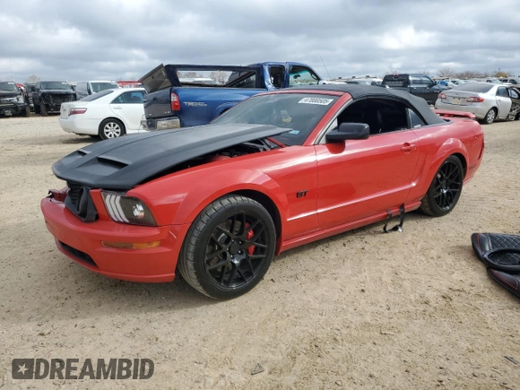 2005 Ford Mustang GT Deluxe with VIN 1ZVFT85HX55232398, listed as a Copart auction lot 47000505 with 86,445 mi miles and Salvage Title. Bid and sale history available at DreamBid. Image 1.