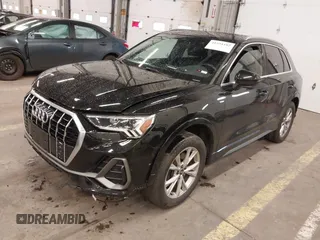 2021 Audi Q3 S line Premium Plus with VIN WA1EECF37M1071376, listed as a IAAI auction lot 41594102 with 22,564 mi miles. Bid and sale history available at carsss.com. Image 2.