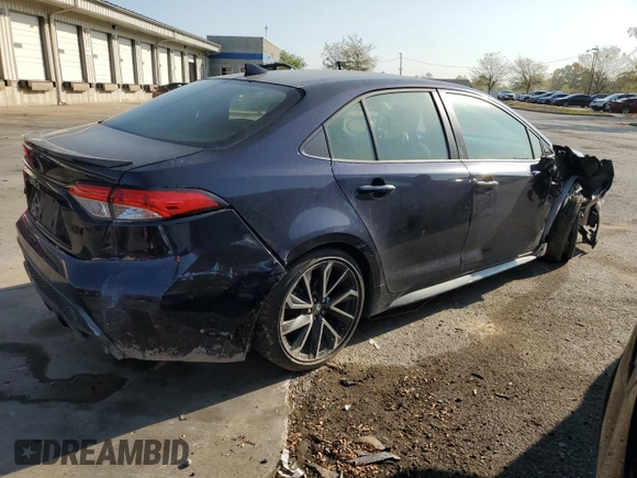 2021 Toyota Corolla SE with VIN JTDM4MCE7MJ057154, listed as a Copart auction lot 71494734 with 47,708 mi miles and Salvage Title. Bid and sale history available at carsss.com. Image 3.