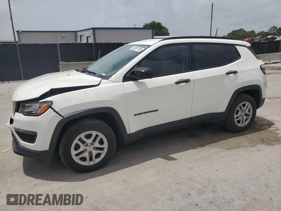 2018 Jeep Compass Sport with VIN 3C4NJCAB1JT461958, listed as a Copart auction lot 59567105 with 181,632 mi miles and Salvage title. Bid and sale history available at DreamBid. Image 1.
