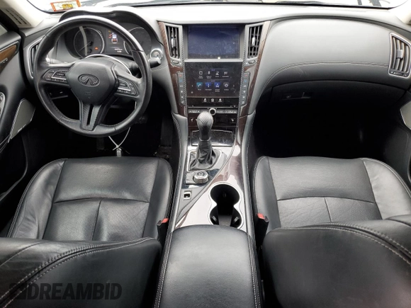 2018 Infiniti Q50 Luxe with VIN JN1EV7AR3JM444919, listed as a Copart auction lot 46714605 with 62,676 mi miles and Salvage Title. Bid and sale history available at carsss.com. Image 8.