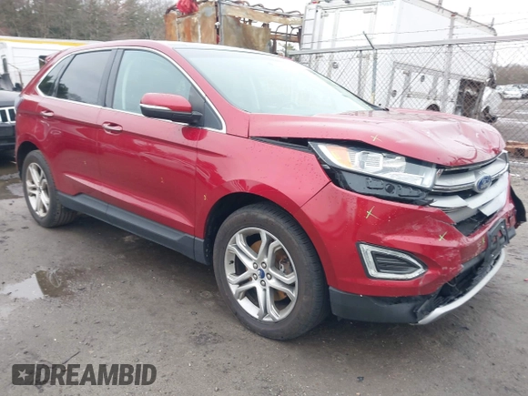 2015 Ford Edge Titanium z VIN 2FMTK4K94FBB69970, wystawiony jako IAAI lot #41982057 z przebiegiem 97 422 mil mil oraz . Historia ofert i sprzedaży dostępna na DreamBid. Obrazek 1.