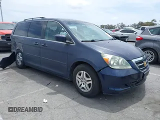 2005 Honda Odyssey EX z VIN 5FNRL38475B077741, wystawiony jako IAAI lot #42244620 z przebiegiem 201 150 mil mil oraz . Historia ofert i sprzedaży dostępna na DreamBid. Obrazek 1.