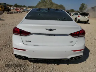 2018 Genesis G80 3.3T Sport with VIN KMHGN4JB0JU233583, listed as a Copart auction lot 73853964 with 55,690 mi miles and Salvage Title. Bid and sale history available at carsss.com. Image 6.