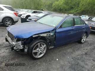 2017 Mercedes-Benz C 300 with VIN 55SWF4KB2HU195559, listed as a Copart auction lot 56371935 with 47,410 mi miles and Salvage Title. Bid and sale history available at DreamBid. Image 1.