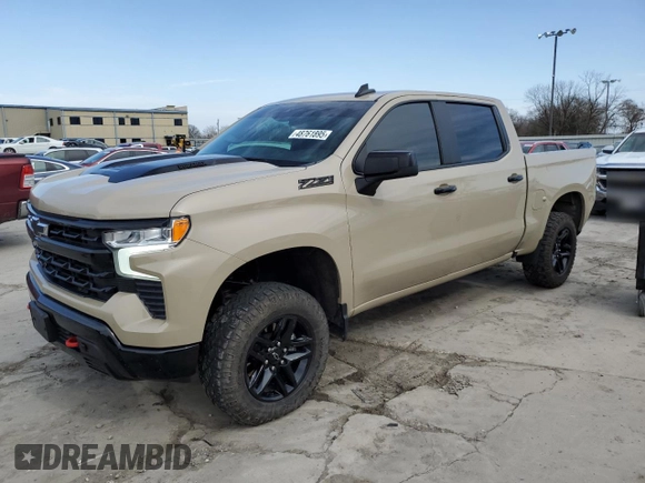 2023 Chevrolet Silverado 1500 LT Trail Boss with VIN 3GCUDFE88PG115832, listed as a Copart auction lot 48761895 with 57,479 mi miles and Salvage Title. Bid and sale history available at DreamBid. Image 1.