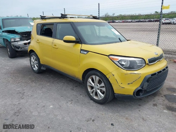 2016 Kia Soul + with VIN KNDJP3A57G7293103, listed as a IAAI auction lot 41911717 with 158,824 mi miles. Bid and sale history available at carsss.com. Image 1.