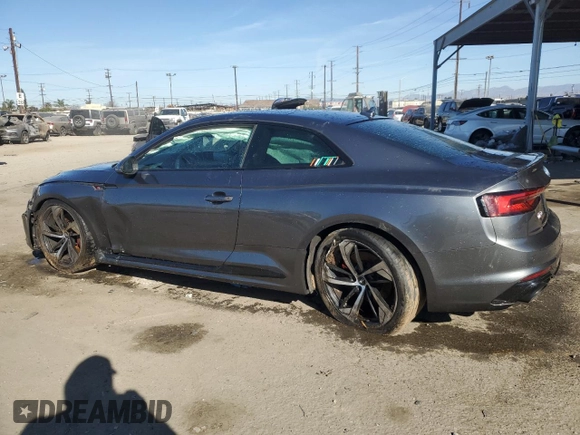 2018 Audi RS 5 z VIN WUAPWAF50JA903821, wystawiony jako Copart lot #42040965 z przebiegiem Nie podano mil oraz Szkoda całkowita • Salvage title. Historia ofert i sprzedaży dostępna na DreamBid. Obrazek 2.