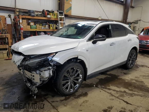 2023 Lexus RX with VIN 2T2BAMCA4PC015100, listed as a Copart auction lot 43455005 with 16,525 mi miles and Salvage Title. Bid and sale history available at carsss.com. Image 1.