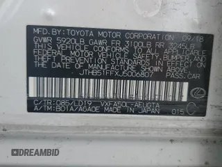 2018 Lexus LS 500 z VIN JTHB51FFXJ5006807, wystawiony jako Copart lot #52315865 z przebiegiem 60 236 mil mil oraz Szkoda całkowita • Salvage title. Historia ofert i sprzedaży dostępna na DreamBid. Obrazek 12.