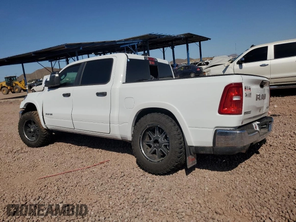 2025 Ram 1500 Big Horn z VIN 1C6SRFFP8SN656238, wystawiony jako Copart lot #51521185 z przebiegiem 1 776 mil mil oraz Szkoda całkowita • Salvage title. Historia ofert i sprzedaży dostępna na DreamBid. Obrazek 2.