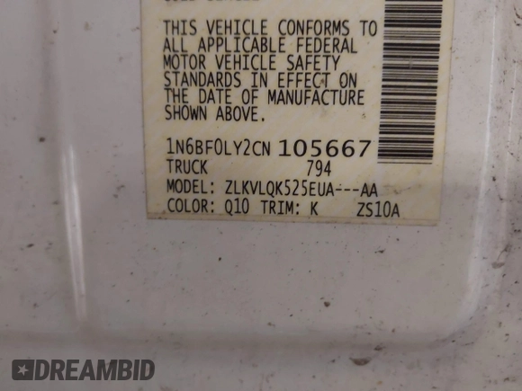2012 Nissan NV SV with VIN 1N6BF0LY2CN105667, listed as a IAAI auction lot 42092161 with 278,163 mi miles and . Bid and sale history available at DreamBid. Image 9.