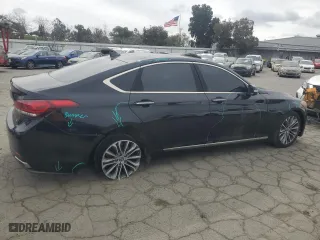 2016 Hyundai Genesis 3.8L with VIN KMHGN4JE1GU135133, listed as a Copart auction lot 47763185 with 86,982 mi miles and Salvage Title. Bid and sale history available at carsss.com. Image 3.