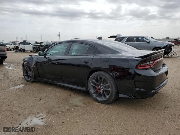 2022 Dodge Charger Scat Pack Widebody with VIN 2C3CDXGJXNH180037, listed as a Copart auction lot 47128595 with 15,583 mi miles and Salvage Title. Bid and sale history available at carsss.com. Image 2.