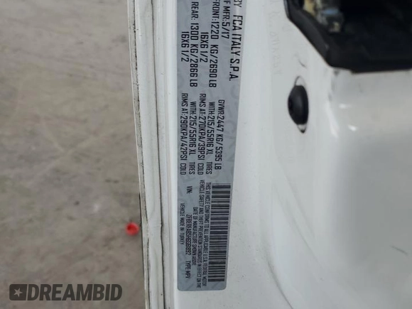 2017 Ram ProMaster City Cargo Tradesman with VIN ZFBERFAB5H6G61892, listed as a Copart auction lot 56341835 with 201,231 mi miles and Salvage title. Bid and sale history available at DreamBid. Image 13.
