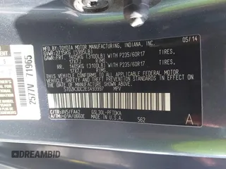 2014 Toyota Sienna L with VIN 5TDZK3DC2ES493997, listed as a IAAI auction lot 41996586 with 192,297 mi miles. Bid and sale history available at carsss.com. Image 9.