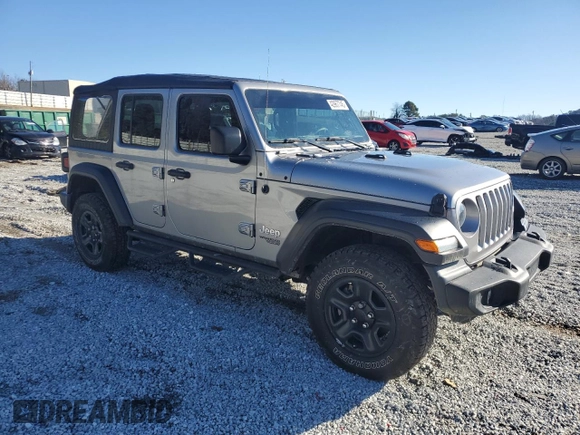 2020 Jeep Wrangler Unlimited Sport with VIN 1C4HJXDM1LW248717, listed as a Copart auction lot 42967745 with 50,496 mi miles and Salvage title. Bid and sale history available at DreamBid. Image 4.