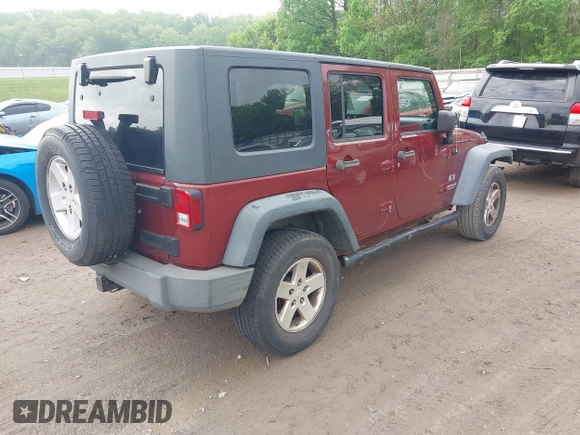 2008 Jeep Wrangler Unlimited X with VIN 1J4GA39108L606685, listed as a IAAI auction lot 41965538 with 288,946 mi miles. Bid and sale history available at carsss.com. Image 4.